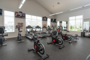 Fitness center, gym at Orange Grand Apartment at Orange Grand Apartments for rent in Lewis Center, OH