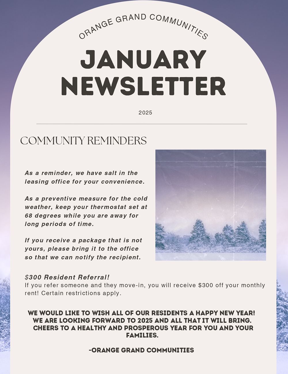 Jerome Grand Newsletter