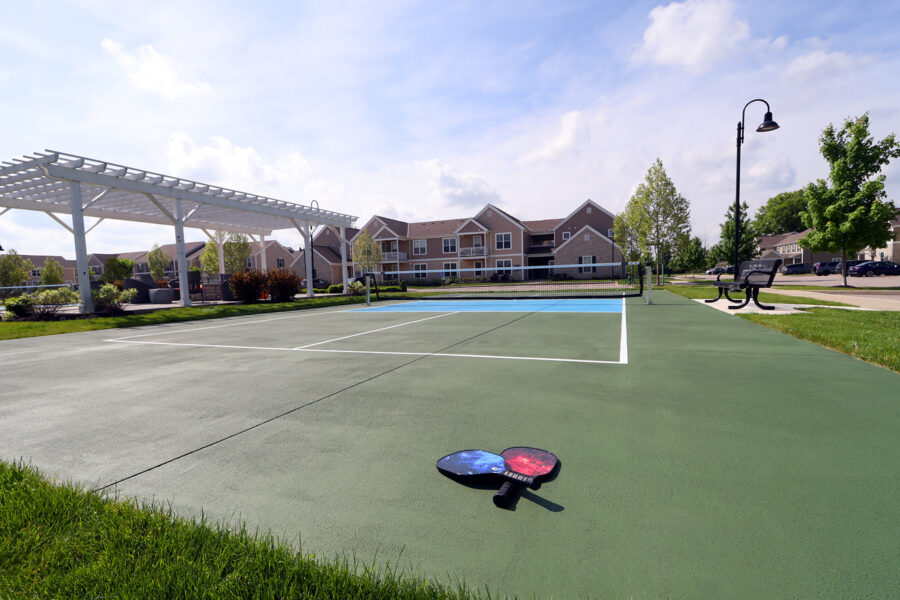 Pickleball Court Bathroom at Orange Grand Apartment at Orange Grand Apartments for rent in Lewis Center, OH
